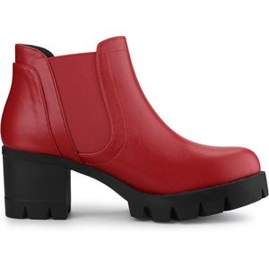 Red booties EUC